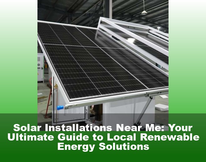 Solar Installations Near Me: Your Ultimate Guide to Local Renewable Energy Solutions